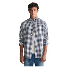 Рубашка с длинным рукавом Gant Regular Fit Checked Archive Oxford, серый
