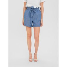 Шорты Vero Moda Paulina Paperbag High Waist, синий