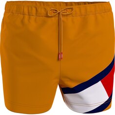 Шорты для плавания Tommy Hilfiger Colour Blocked Slim Fit Mid Length, оранжевый