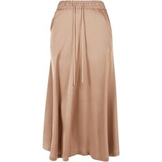 Юбка Urban Classics Satin Mid Waist Midi, бежевый