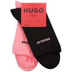 Носки HUGO Qs Fine Rib Cc 2 шт, розовый