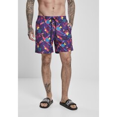 Шорты Urban Classics Swim Shorts Pattern, фиолетовый