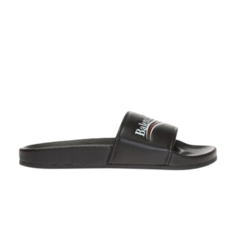 Кроссовки Balenciaga Embossed Logo Slides, черный