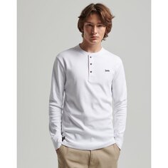 Футболка с длинным рукавом Superdry Vle Mid Weight Henley, белый