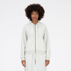 Толстовка New Balance Sport Essentials French Terry Full Zip, белый