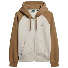 Толстовка Superdry Essential Baseball Full Zip, бежевый