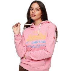 Худи Superdry Vintage Logo Prem G Fade, розовый