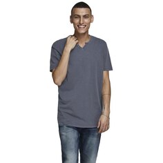 Футболка с коротким рукавом Jack &amp; Jones Split Neck Slim Fit, синий