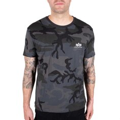 Футболка с коротким рукавом Alpha Industries Backprint Camo, черный