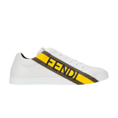 Кроссовки Fendi Leather Sneaker &apos;Fendi Logo - White Yellow&apos;, белый
