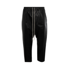 Брюки Rick Owens Leather Drawstring Cropped &apos;Black&apos;, черный