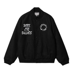 Куртка Carhartt WIP Work Varsity Bomber &apos;Black&apos;, черный