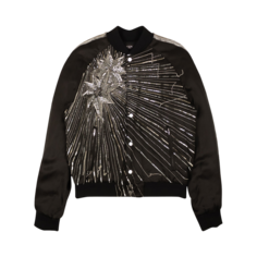 Куртка Amiri Viscose Beaded Star Design Bomber &apos;Black&apos;, черный