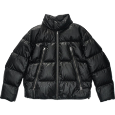 Куртка MM6 Maison Margiela Faux Leather Puffer &apos;Black&apos;, черный