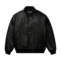 Куртка Sp5der Debossed Web Leather &apos;Black&apos;, черный