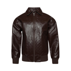 Куртка MISBHV Monogram Embossed Bandit Leather &apos;Brown&apos;, коричневый