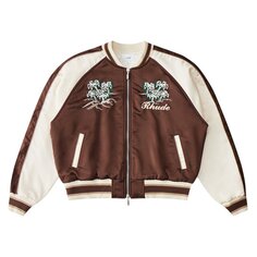 Куртка Rhude Crepe Satin Souvenier &apos;Brown/Cream&apos;, коричневый