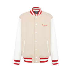 Куртка Balmain Bicolor Signature Varsity &apos;Ivory/Off White/Red&apos;, загар
