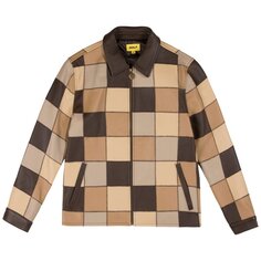 Куртка GOLF WANG Leather Patchwork &apos;Brown Combo&apos;, коричневый