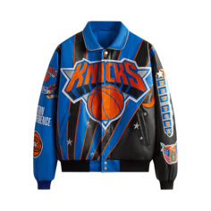 Куртка Kith &amp; Jeff Hamilton For The New York Knicks Leather Varsity &apos;Black&apos;, разноцветный