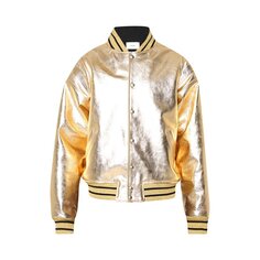 Куртка Rhude Metalic Leather Bomber &apos;Gold&apos;, золотой