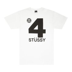 Футболка Stussy 4 Stussy &apos;White&apos;, белый