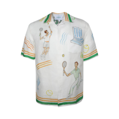 Шорты Casablanca Cuban Collar Sleeve Shirt &apos;Tennis Play Icon&apos;, белый