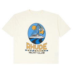 Футболка Rhude Yacht Club &apos;Vintage White&apos;, белый