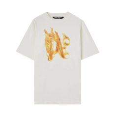 Футболка Palm Angels Burning Monogram &apos;Off White/Gold&apos;, белый