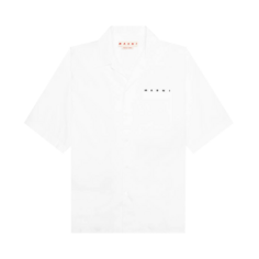 Рубашка Marni Boxy Fit Logo Bowling &apos;Lily White&apos;, белый