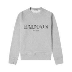 Толстовка Balmain Logo Crewneck &apos;Heather Grey&apos;, серый