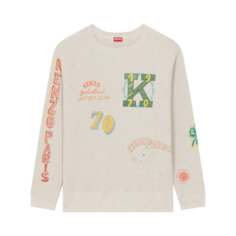 Толстовка Kenzo Drawn Varsity Oversized &apos;Pale Grey&apos;, серый