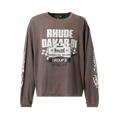 Футболка Rhude Dakar 91 Long-Sleeve &apos;Vintage Grey&apos;, серый