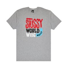 Футболка Stussy World Wide &apos;Grey Heather&apos;, серый