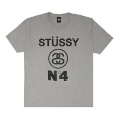 Футболка Stussy No.4 Croc &apos;Grey/Black&apos;, серый
