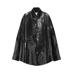 Рубашка MM6 Maison Margiela Patent Effect Panelled Long-Sleeved &apos;Black&apos;, черный