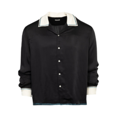 Рубашка Bode Sellier Long-Sleeve &apos;Black/Cream&apos;, черный