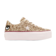 Кроссовки Converse Chiara Ferragni x Wmns One Star Platform Ox &apos;Gold Glacier Blue&apos;, золотой