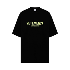 Футболка Vetements Limited Edition Logo &apos;Black/Yellow&apos;, черный