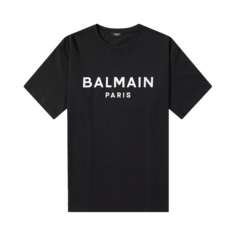 Футболка Balmain Logo Print &apos;Black/White&apos;, черный