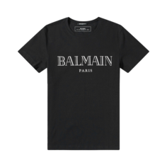 Футболка Balmain Logo Tonal &apos;Black/White&apos;, черный