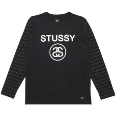 Лонгслив Stussy Link Crew &apos;Black&apos;, черный