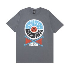 Футболка Stussy World Wide Wax Roots &apos;Charcoal&apos;, черный