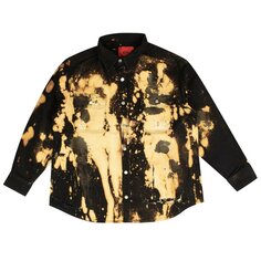 Рубашка 424 Tie Dye Ripped Button Down &apos;Black/Yellow&apos;, черный Suncoat Girl