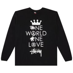 Футболка Stussy Gear One World One Love Long-Sleeve &apos;Black&apos;, черный