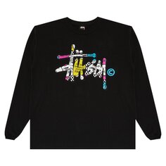 Лонгслив Stussy Gear Script Tee &apos;Black&apos;, черный