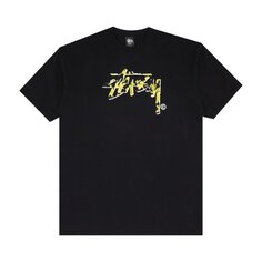 Футболка Stussy Flower Stock &apos;Black&apos;, черный