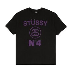 Футболка Stussy No.4 Croc &apos;Black/Purple&apos;, черный