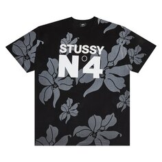 Футболка Stussy No. 4 Flowers &apos;Black&apos;, черный