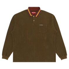 Поло Supreme Thermal Long-Sleeve &apos;Olive&apos;, зеленый